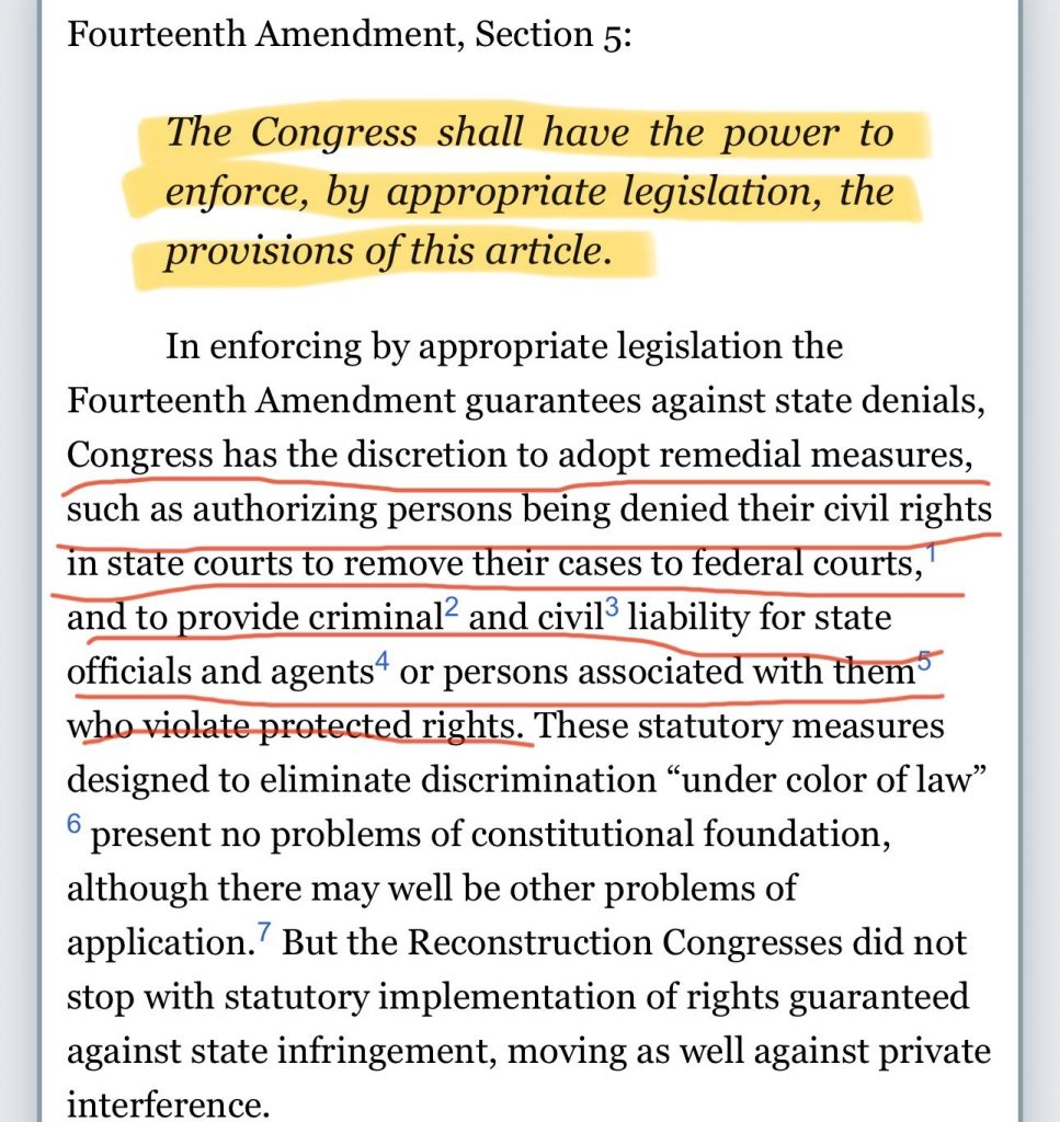 US Constitution 14th Amendment Section 5