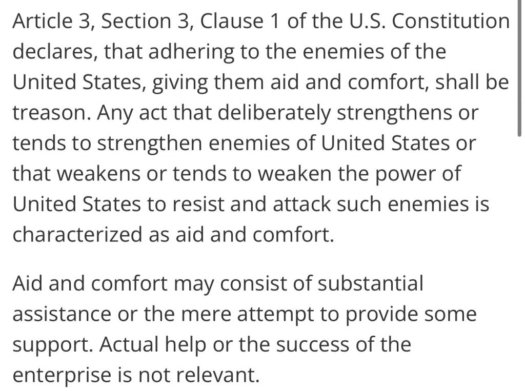 US Constitution Article 3, Section 3, Clause 1