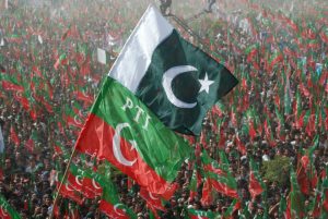 PTI Flag among supporters. Credit Noria Research